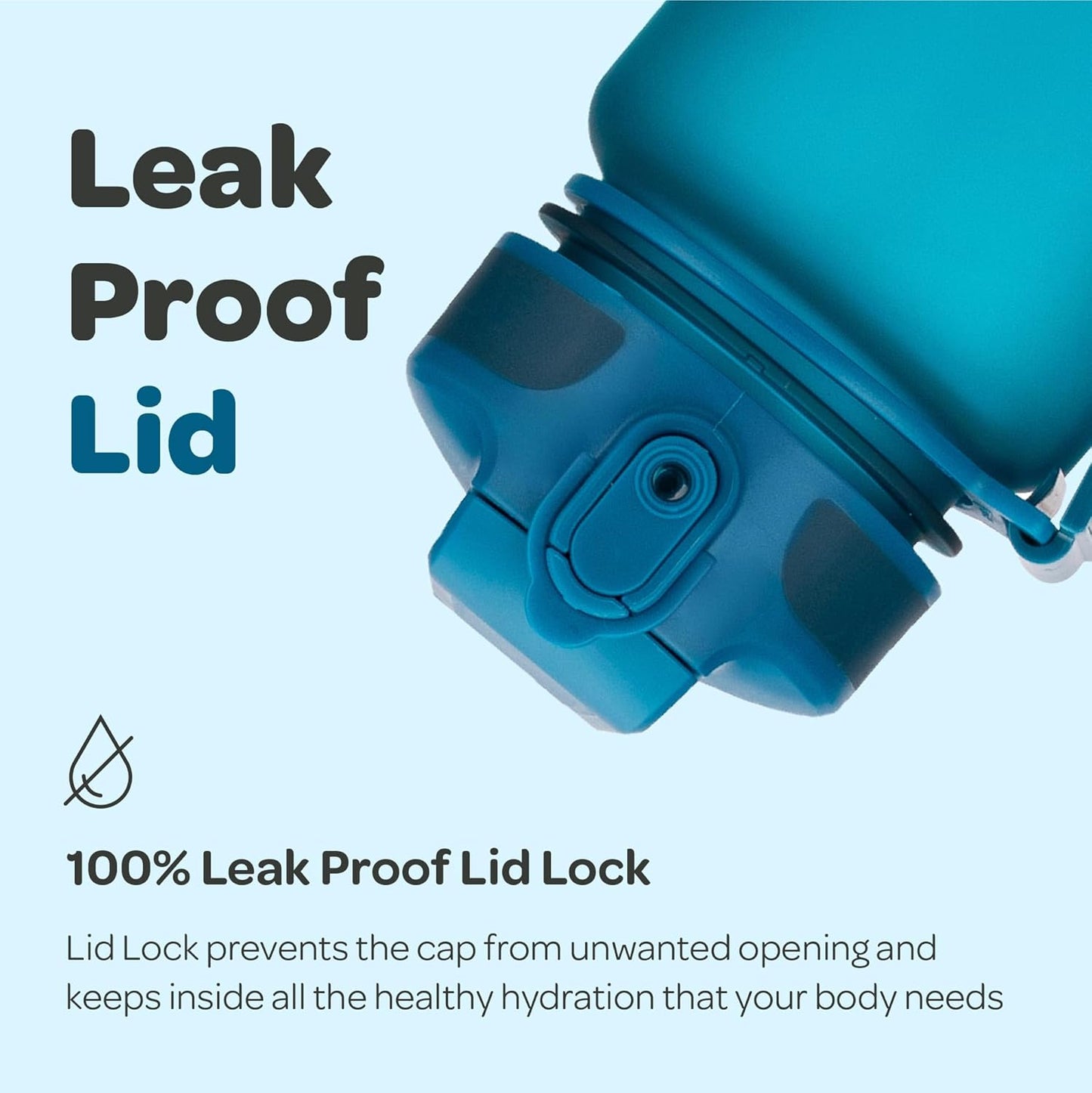 Hydracy Water Bottle with Time Marker -Large BPA Free Water Bottle & No Sweat Sleeve -Leak Proof Gym Bottle with Times to Drink - Ideal for Fitness Sports & Outdoors