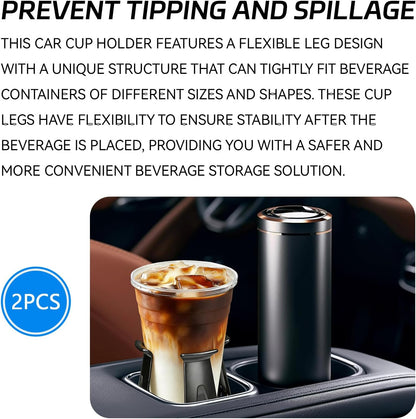 Car Cup Holder Expander, Adjustable Vehicle Energy Drink Holder Insert with Adaptive Clamping Arm Automotive Cups Holders Adapter for Car Slim Cans, Bottle Water Cups, Adhesive Drink Storage Rack