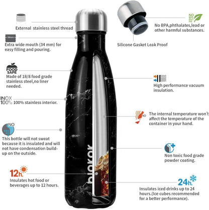 BJPKPK Insulated Water Bottle 12oz Small Stainless Steel Water Bottles Reusable Metal Thermal Keep Cold and Hot,Dreamy Purple - Colors B