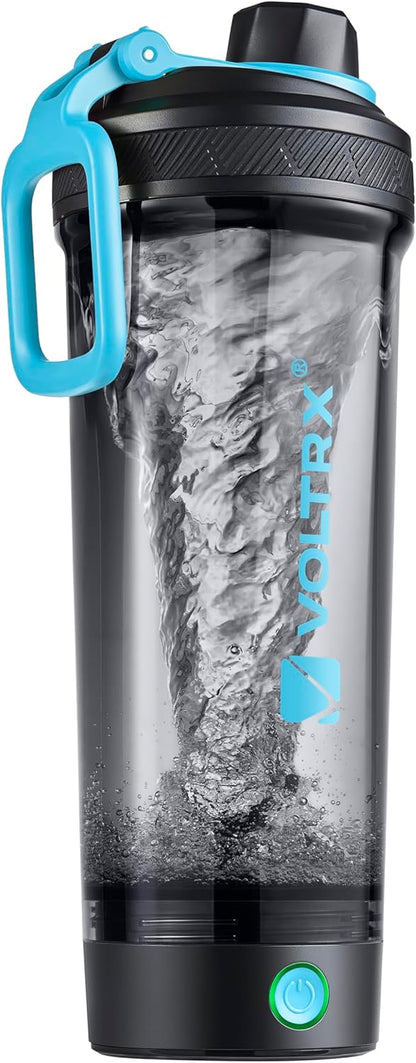VOLTRX Electric Protein Shaker Bottle - USB Rechargeable Mixer Cup for Shakes and Meal Replacements, BPA-Free Tritan, 20oz