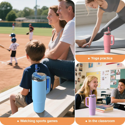 YOTIME 6Pcs Silicone Straw Covers Cap, 0.39in/10mm Straw Toppers Compatible with Stanley Cup 40 & 30 oz, Reusable Dust-Proof Cover Cap for Tumbler with Handle, Starlight