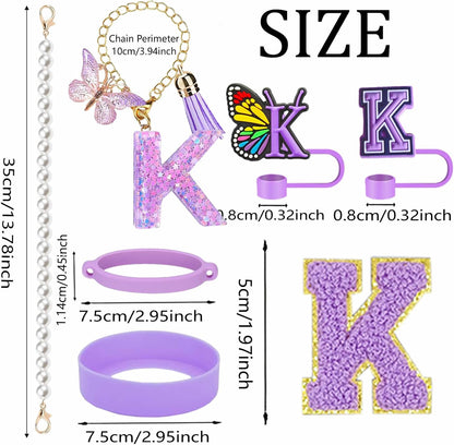 7pcs Cup Accessories for Stanley 30/40oz Tumbler, Handle Strap, Straw Cover, Silicone Boot, Letter Charm Stickers