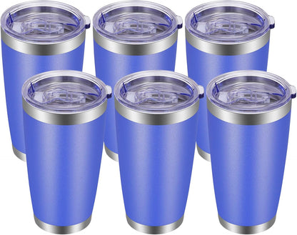 VEGOND 20oz Tumbler with Lid and Straw Stainless Steel Tumbler Cup Bulk Vacuum Insulated Double Wall Travel Coffee Mug Powder Coated Coffee Cup, Black, 12 Pack