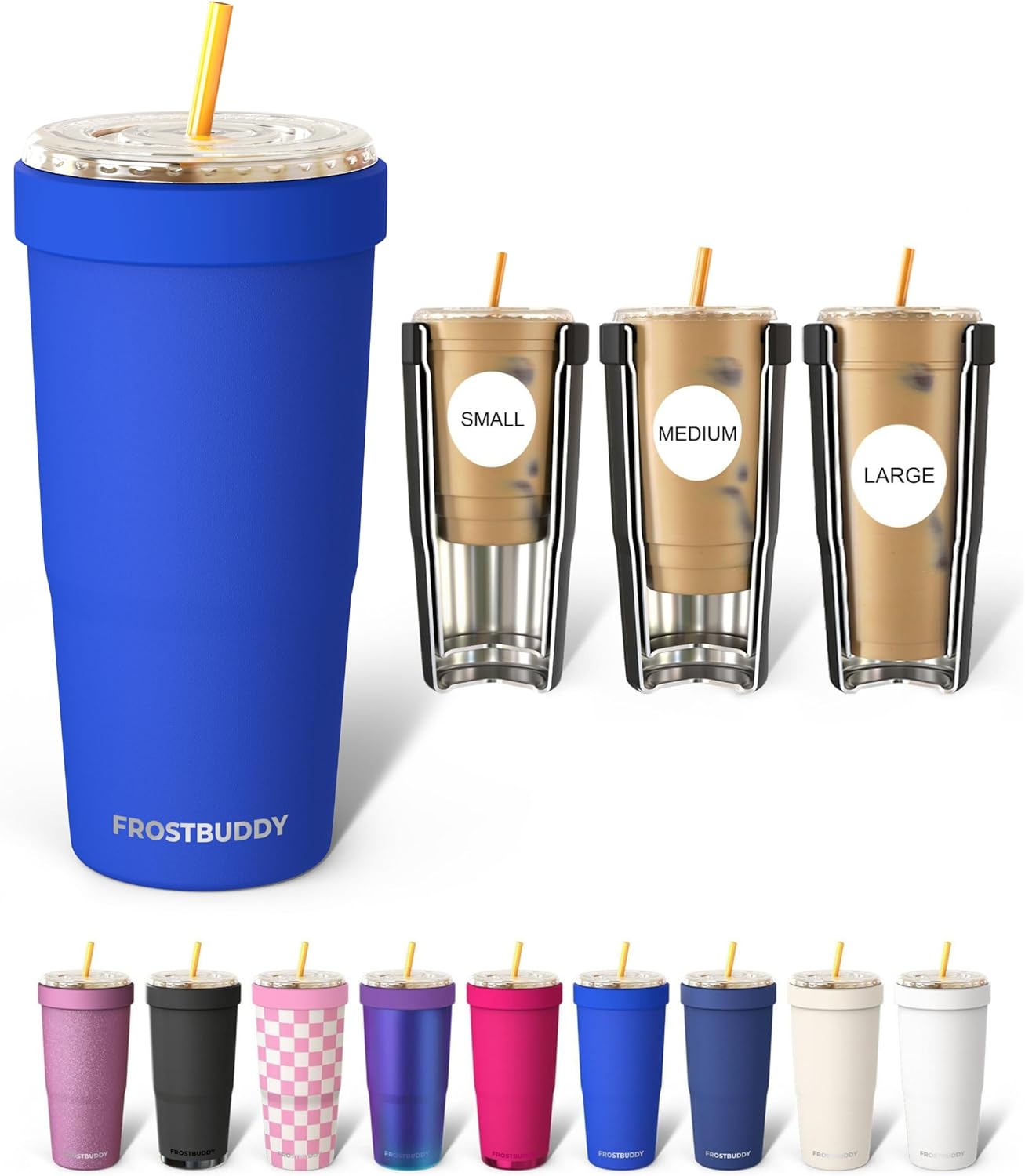 Frost Buddy Togo Buddy | 30 oz Stainless Steel Vacuum Insulated Tumbler | To Go Coffee Cup – Iced Coffee Cups, Iced Coffee Sleeve, Travel Mug, Thermal Cup for Hot & Cold Drinks, Dunkin Cup (Pencil) - Colors B