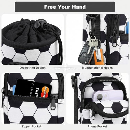 Water Bottle Holder with Strap, Water Bottle Carrier Bag with Phone Pocket, Shoulder Hand Strap Insulated Neoprene 32/40 oz Water Bottle Sleeve for Walking Hiking Camping Gym