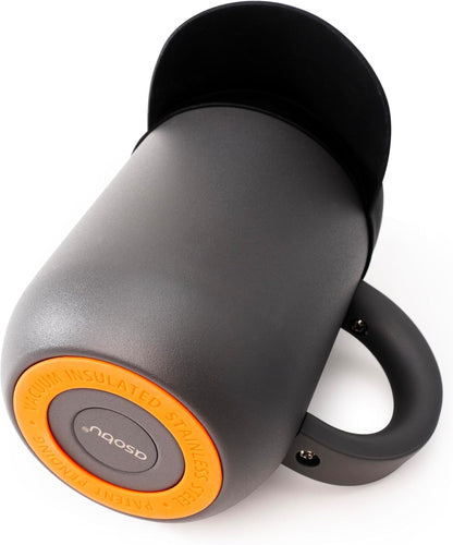 asobu Ultimate Ceramic Travel Mug, 12oz Insulated Stainless Steel Coffee Cup with Handle & Splash-Resistant Lid, Ceramic Lined for Pure Taste, BPA-Free, Double-Wall Vacuum for Hot Drinks
