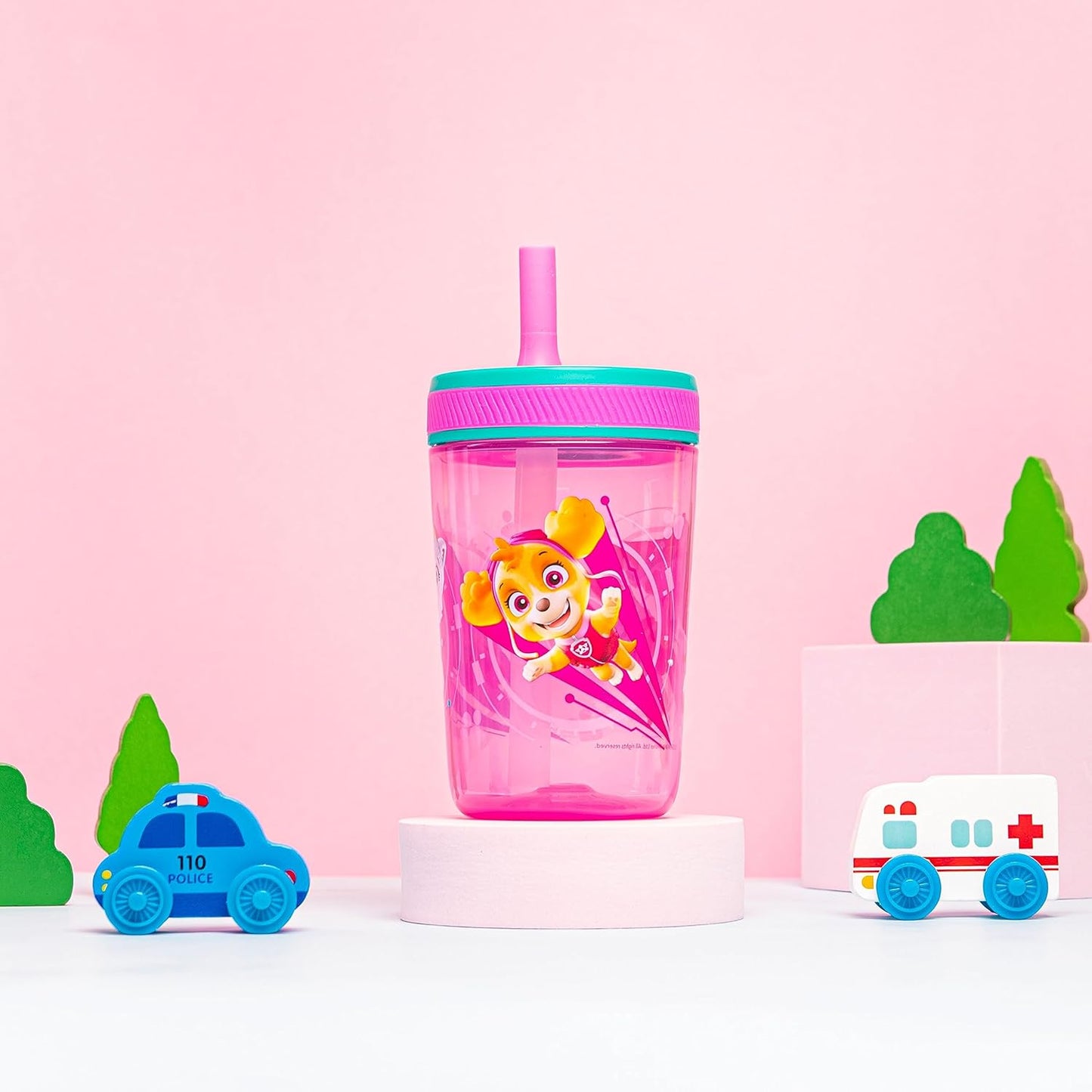 Zak Designs 15oz Bluey Kelso Tumbler Set, Leak-Proof Screw-On Lid with Straw Made of Durable Plastic and Silicone, Perfect Bundle for Kids, 2 Count (Pack of 1) - Colors B