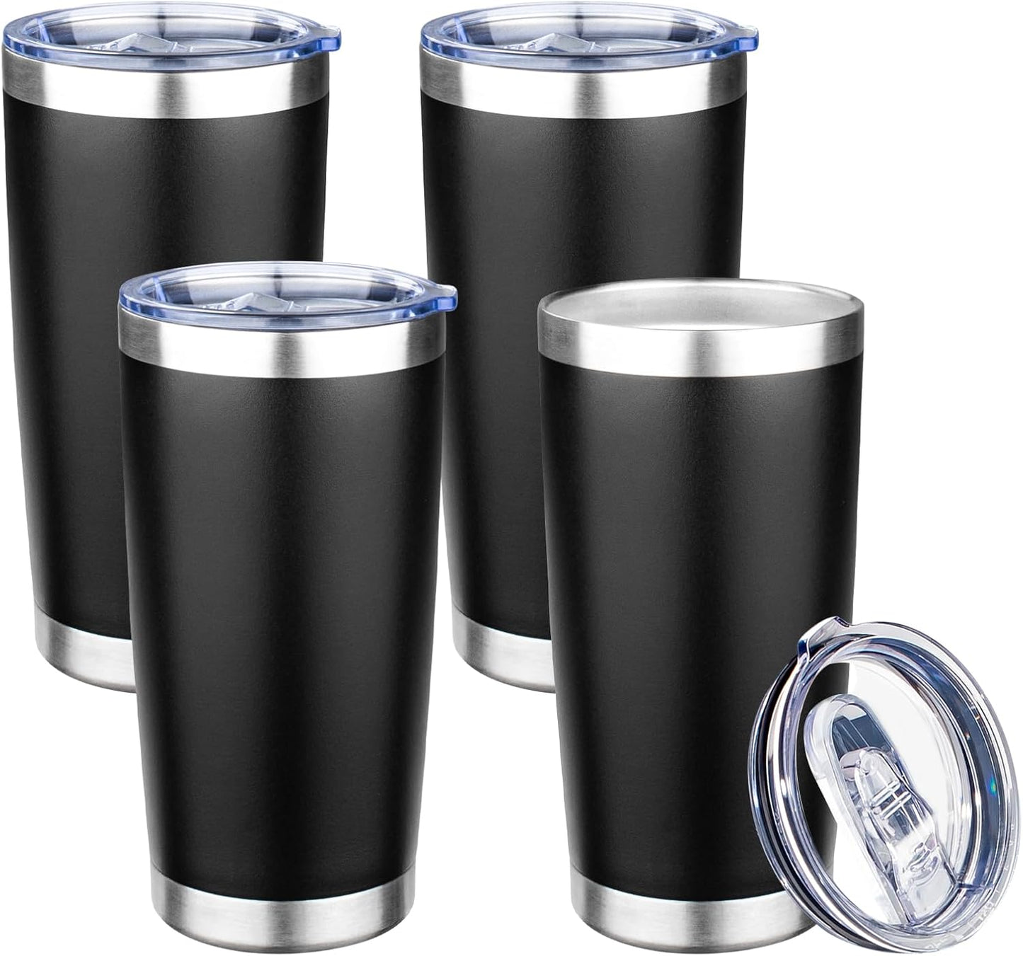 20oz Tumbler with Lid Double Wall Vacuum Insulated Travel Coffee Mug Stainless Steel Thermal Cup Powder Coated Sturdy Coffee Tumbler for Hot and Cold Beverage (Baby blue,1)