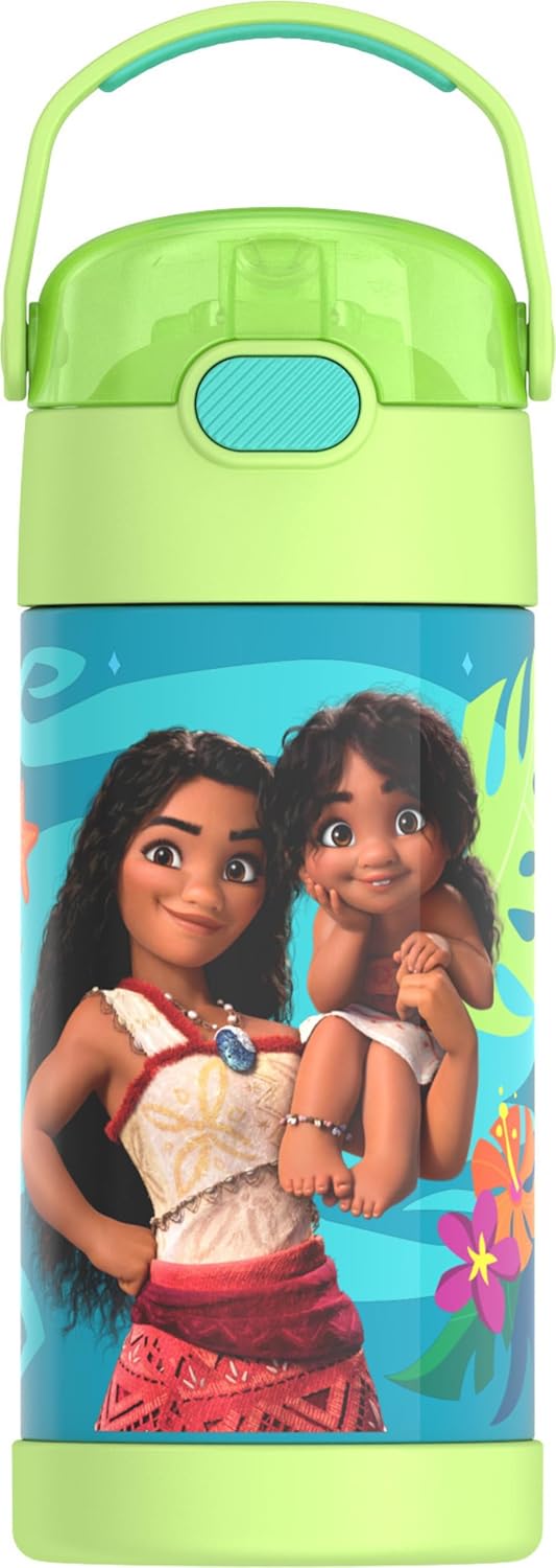 THERMOS FUNTAINER Water Bottle with Straw - 12 Ounce - Kids Stainless Steel Vacuum Insulated Water Bottle with Lid, Bluey - Colors B
