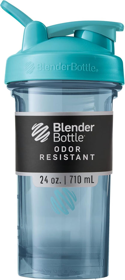BlenderBottle Shaker Bottle Pro Series Perfect for Protein Shakes and Pre Workout, 24-Ounce, Black