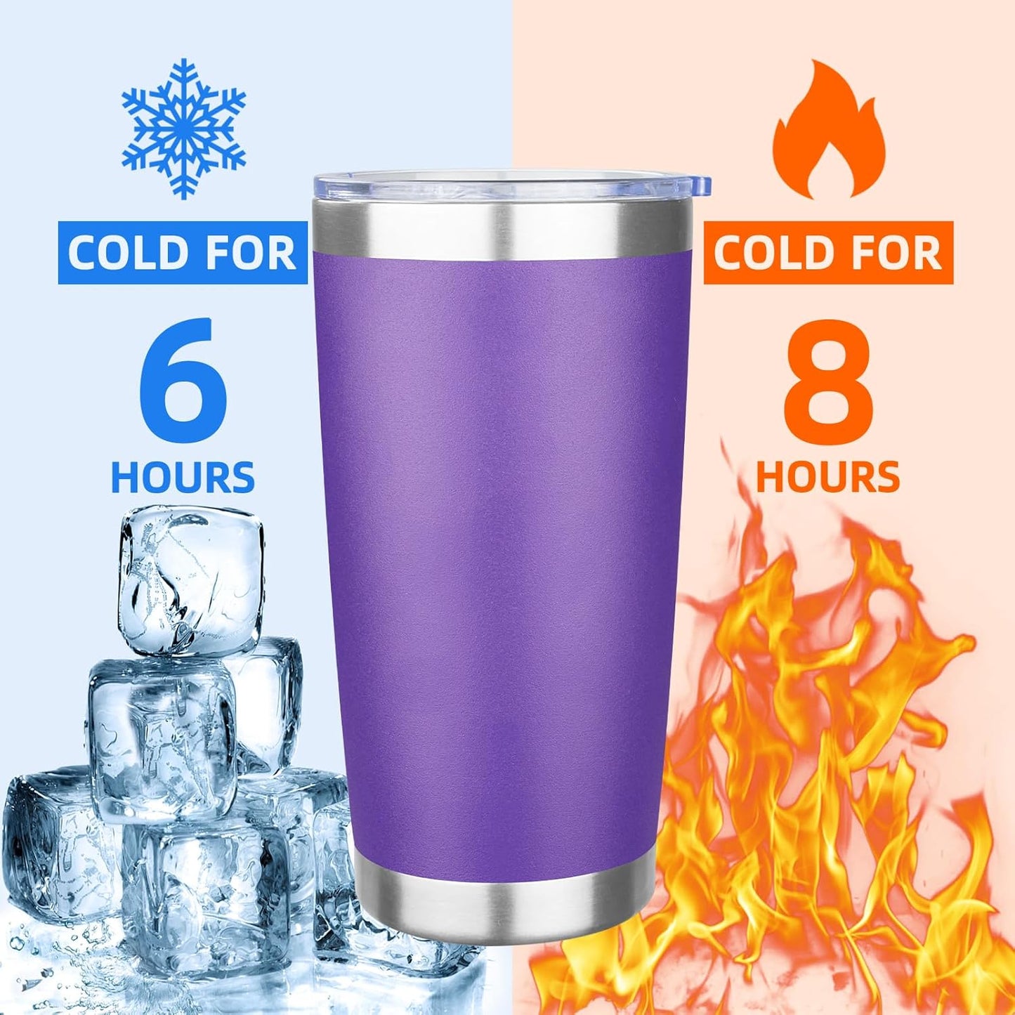 20oz Tumbler with Lid Stainless Steel Insulated Tumblers Travel Coffee Tumbler Bulk Double Wall Vacuum Insulated Water Cup Gifts for Christmas Women Men Her Him Home Office(Navy Blue, 1pack)