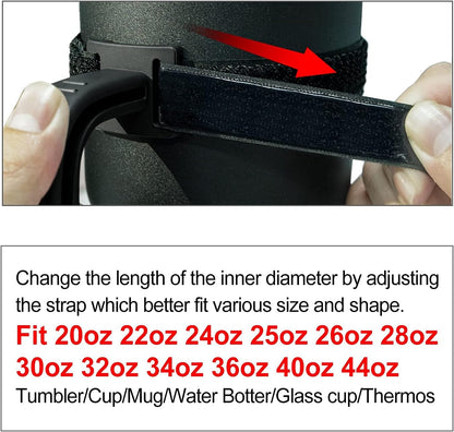 11 Colors Anti-Slip Adjustable Tumbler Cup Handle Fit 20 Oz to 44 Oz of YETI, RTIC, Ozark Trail, Simple Modern, SIC, SUNWILL, Tervis and More Brand Travel Tumbler Cup Mug NO Brand Limitid Black