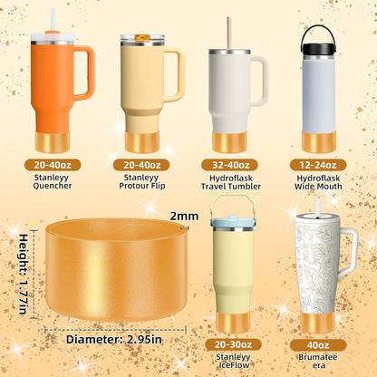 Glossy Gradient Silicone Boot, Compatible with Stanley H2.0 20-40oz & IceFlow 20-30oz, Chameleon Metallic Shimmer Cup Sleeve Protector for Hydroflask and Bottle Bottom with 2.8-3in