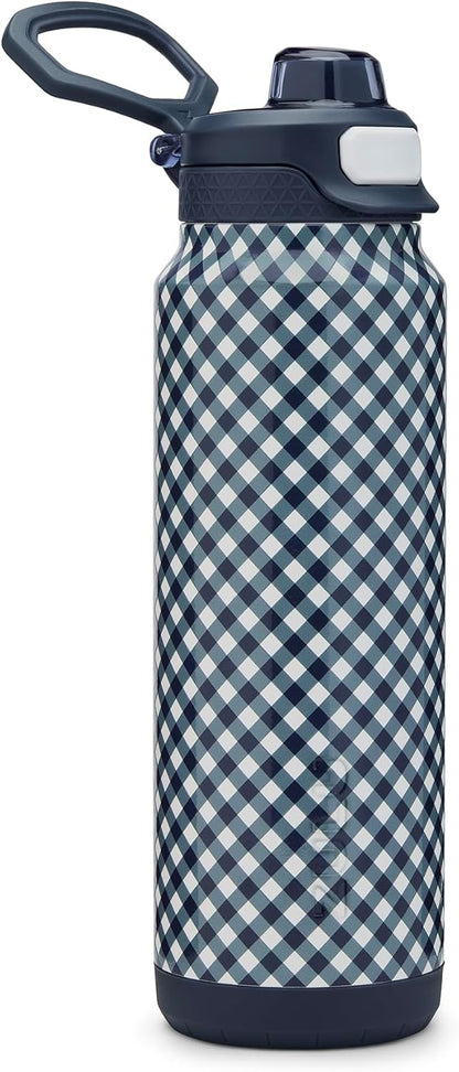 ZULU Powerfill Pro 32oz Stainless Steel Water Bottle with Quick Fill Lid, Triple Walled Vacuum Insulated Metal, Leak Proof Locking Lid, Sip and Chug, Reusable BPA Free, High Tide