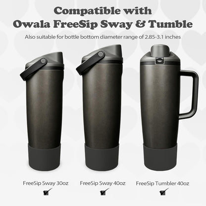 2PCS Silicone Boots for Owala 30oz & 40oz FreeSip Sway Bottles & Tumblers – Non-Slip, Scratch-Resistant, Stability Enhancer for Owala Accessories (Eucalyptus Green) - Colors B