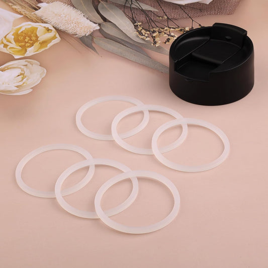 Rubber Gaskets Compatible with Hydro Flask Wide Mouth Lid Cap, Leak-Proof Silicone Seal O-Ring Parts, BPA-Free, 6 Pack