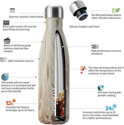 BJPKPK Insulated Water Bottle 12oz Small Stainless Steel Water Bottles Reusable Metal Thermal Keep Cold and Hot,Dreamy Purple - Colors B