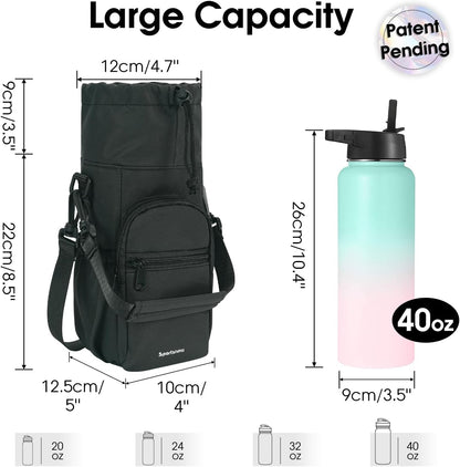 sportsnew Water Bottle Holder 40oz Crossbody Insulated Cup Sleeve Water Bottle Carrier Sling Bag with Phone Pocket, Walking