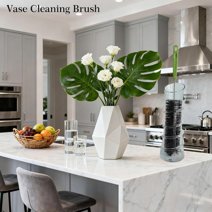 17 Inches Extra Long Handle Bottle Cleaning Brush for Narrow Neck Wine, Beer Bottle, Sport Bottles, Baby Bottles, deep Cups, Vase, Thermos, Glass, Pipes, Kitchen Sinks, Flask, and Hummingbird Feeders