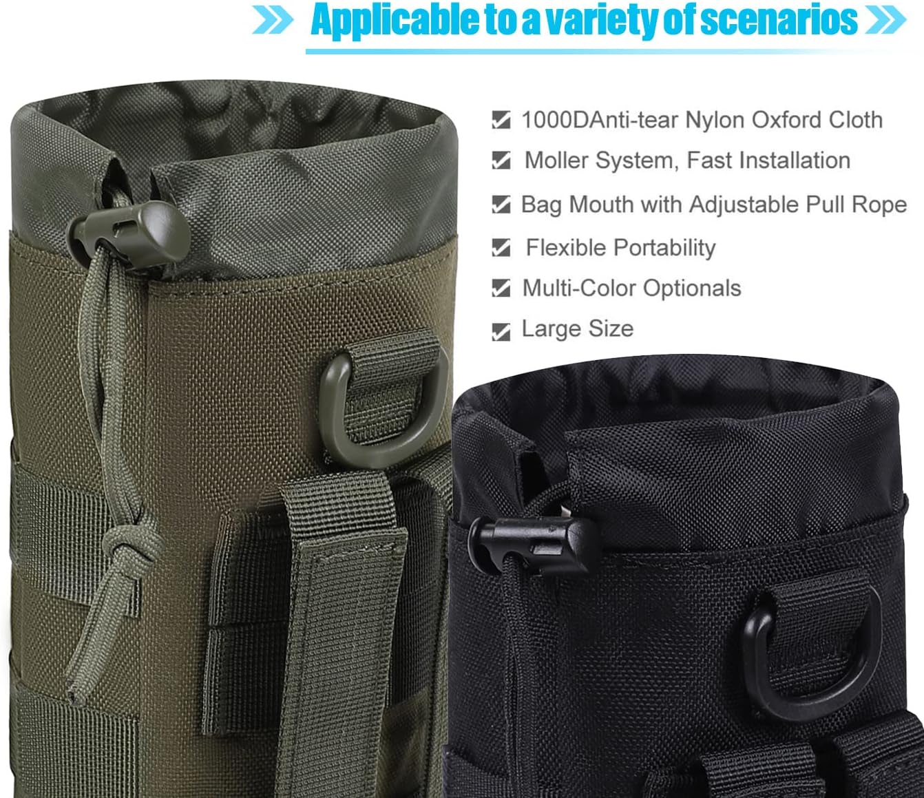 Molle Water Bottle Holder, Water Molle Attachments, Molle Water Bottle Pouch, Tactical Backpack Attachment Pouches