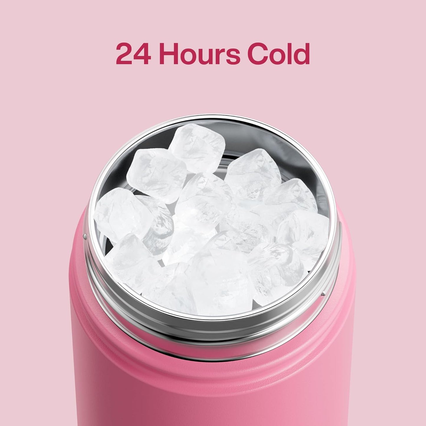 ENCOOL Insulated Water Bottle with Straw Stainless Steel Water Bottle, Leak-Proof, BPA-Free, Double Wall Vacuum Keeps Cold for 24 Hours for Sports, Travel, School (26 oz, Cotton Candy) - Colors C