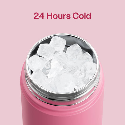 ENCOOL Insulated Water Bottle with Straw Stainless Steel Water Bottle, Leak-Proof, BPA-Free, Double Wall Vacuum Keeps Cold for 24 Hours for Sports, Travel, School (26 oz, Cotton Candy) - Colors C