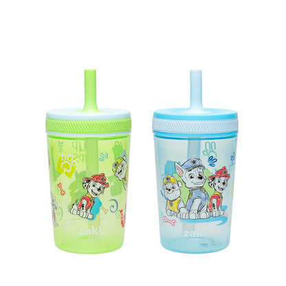 Zak Designs 15oz Bluey Kelso Tumbler Set, Leak-Proof Screw-On Lid with Straw Made of Durable Plastic and Silicone, Perfect Bundle for Kids, 2 Count (Pack of 1) - Colors B