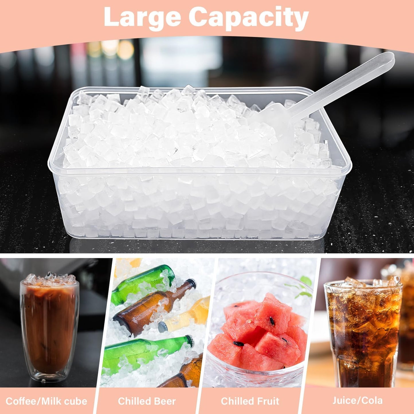 Mini Ice Cube Tray for Freezer: FDDBI Small Ice Trays for Freezer with Bin - 117×4PCS Easy Release Nugget Ice Tray - Crushed Ice Tray with Container