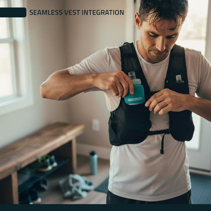 FITLY Soft Flask - Shrink As You Drink Soft Water Bottle for Hydration Pack - Folding Water Bottle Ideal for Running, Hiking, Cycling, Climbing & Rigorous Activity