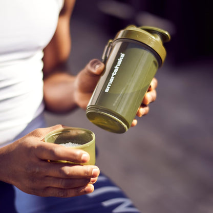 Smartshake Lite 4-Pack Protein Shaker Bottle 400 ml | 13.5 oz - Leakproof Screw-on Lid - BPA Free – Unisex - Mist Grey, Army Green, Black, Navy Blue | 4-Pack