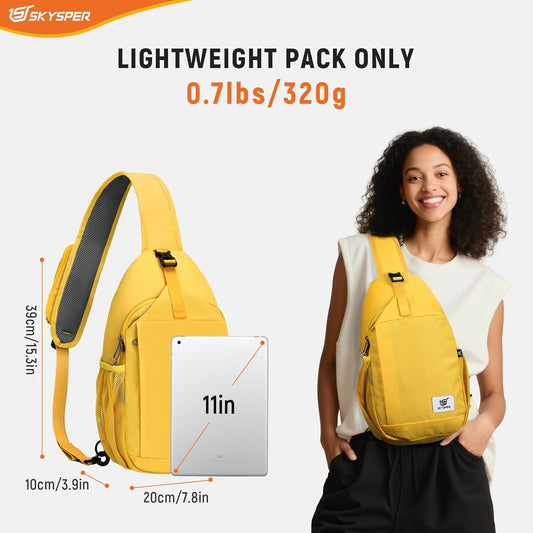 SKYSPER Sling Bag RFID Cross Body Bag Recycled Crossbody Backpack Travel Daypack