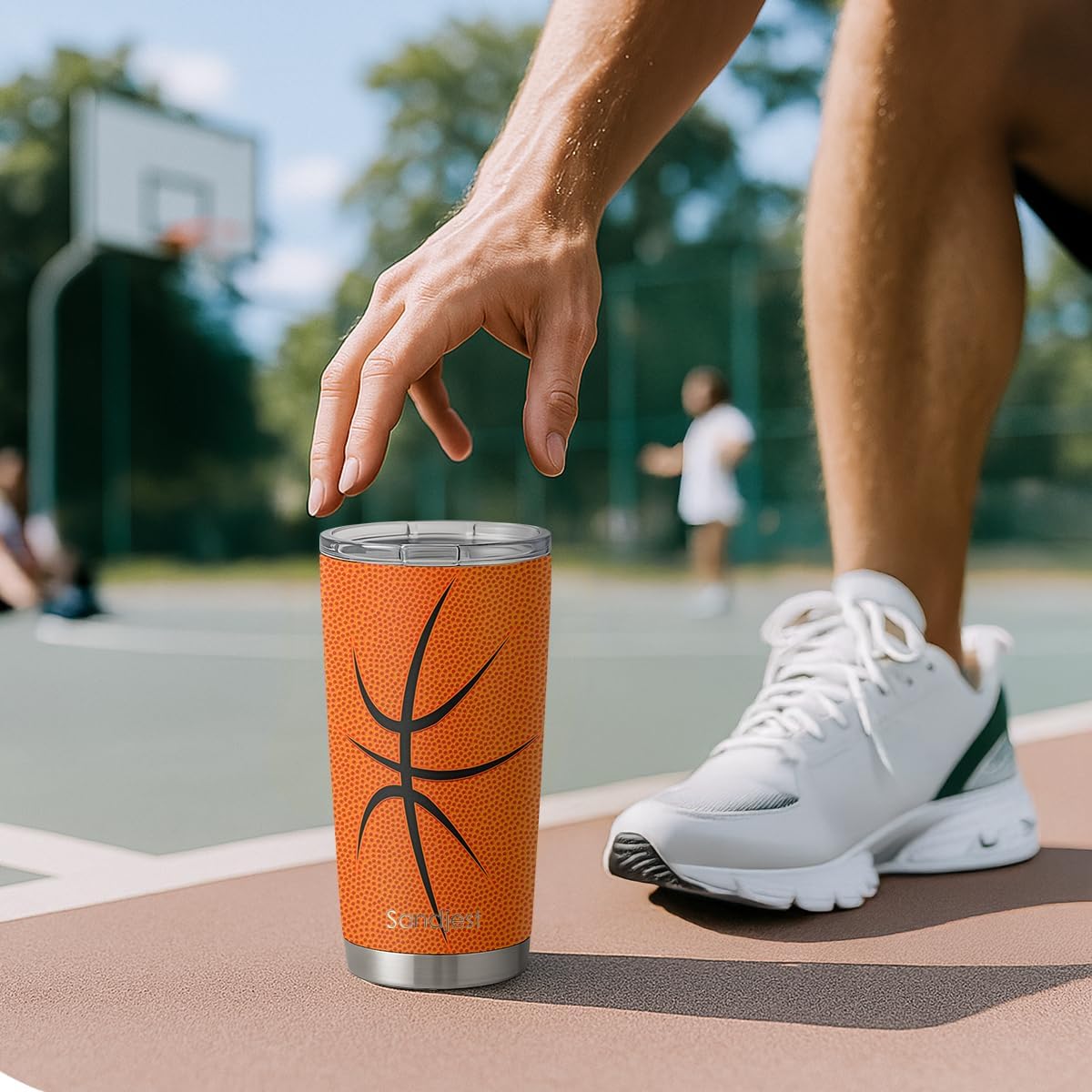 SANDJEST Pickleball Tumbler 20oz, Stainless Steel Travel Cup with Lid, Insulated Coffee Mug, Pickleballs Gifts for Women Girls Friends Sisters Players on Birthday Christmas