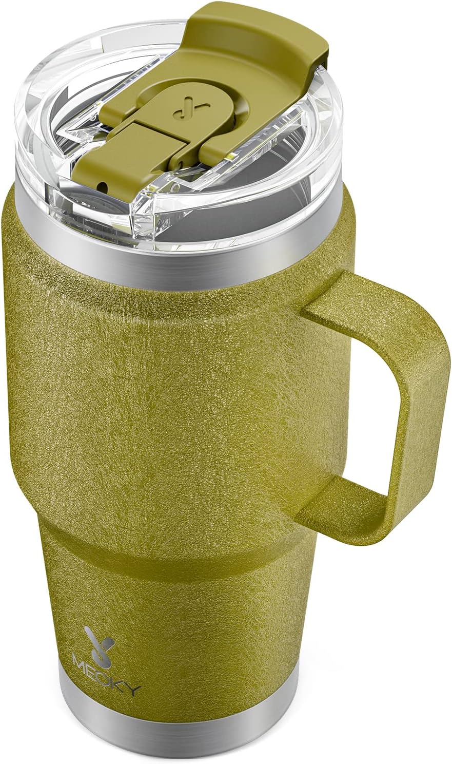 Meoky 32oz Tumbler with Handle, Stainless Steel Travel Mug with 2-in-1 Straw and Sip Lid, Vacuum Insulated Coffee Mug, 100% Leak Proof, Keeps Cold for 24 Hours or Hot for 8 Hours (Sky)