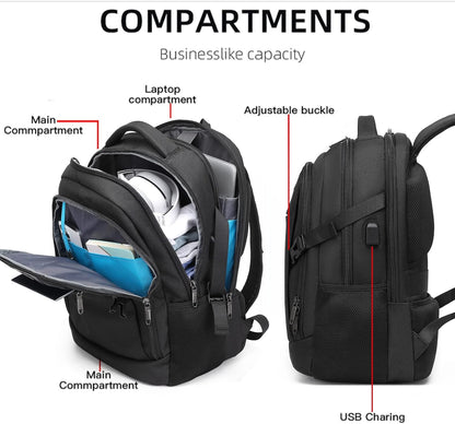 DUSLANG 17 Inch Laptop Backpack for Travel Water Resistant College Backpack for Men/Women Laptop Bag with USB Charging Port,Black - Colors A