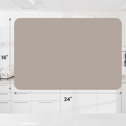 WISELIFE Dish Drying Mat Super Absorbent Drying Mat Large Dish Drying Mats for Kitchen Counter Easy Clean Dish Mat Kitchen Drying Mat15"x 18" Stylish Grey