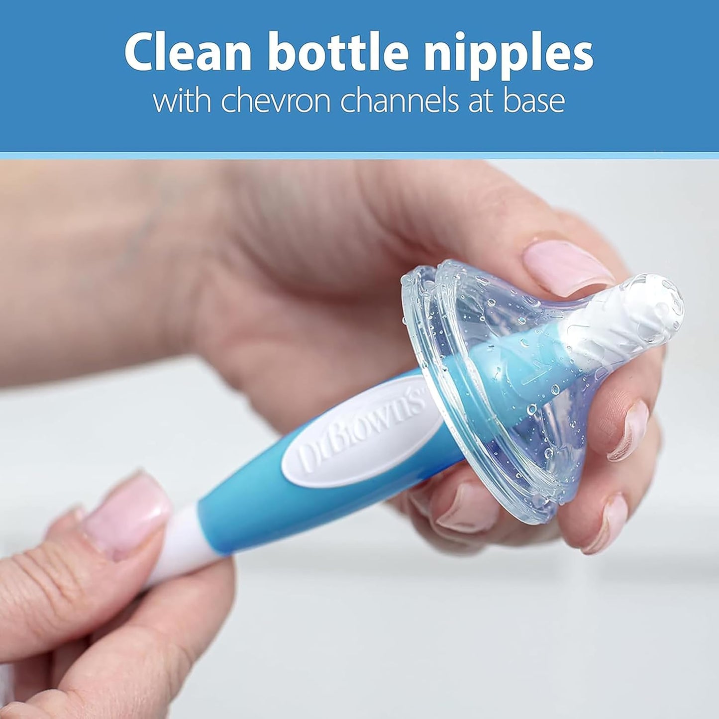 Dr. Brown's Silicone Cleaning Brush Set with Bottle, Spout, and Straw Brush, 3 Brushes to Clean Baby Bottles, Spouts, Nipples, and Straws, BPA Free – 3-Pack