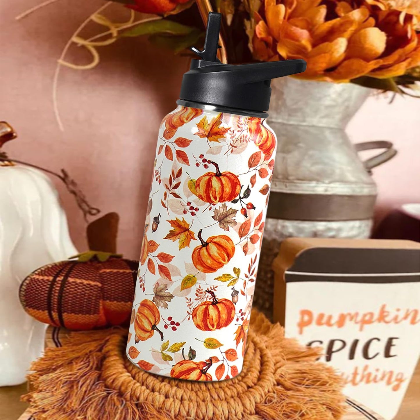 32 oz Pickleball Insulated Water Bottle with Straw - Pickleball Gym Hiking Sports Coffee Mug | Perfect Pickleball Gifts for Women, Pickleball Decor Accessories