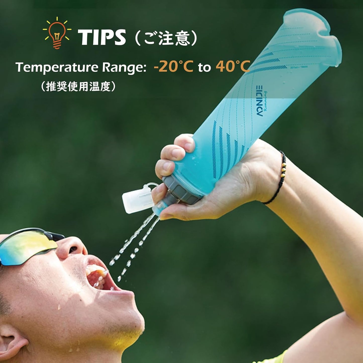 TRIWONDER Handheld Water Bottle for Running, Quick Grip Chill 17 oz Handheld Soft Water Bottle with Hand Strap Hydration Pack, BPA Sport Soft Flask (Blue)