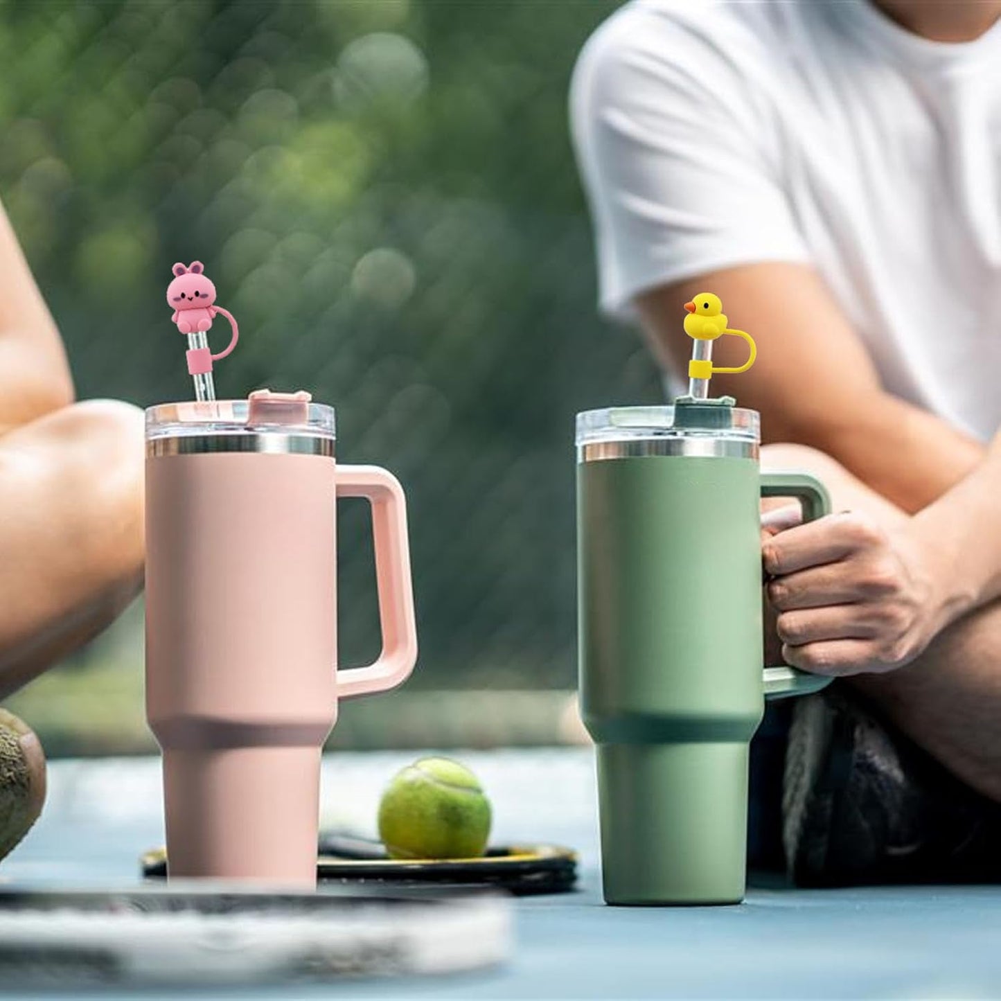 LDKEDKF 11Pcs Straw Cover for Stanley Cup, Silicone Straw Topper for Stanley Cup 30&40oz with Tumblers, 10mm 0.4in Lid Accessories (Reusable)