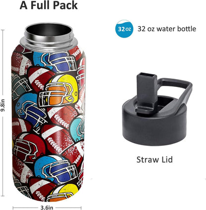 32oz Pickleball Water Bottle Insulated Vacuum Stainless Steel Tumbler Travel Mugs With Straw for Game Sport,Pickleball Accessories