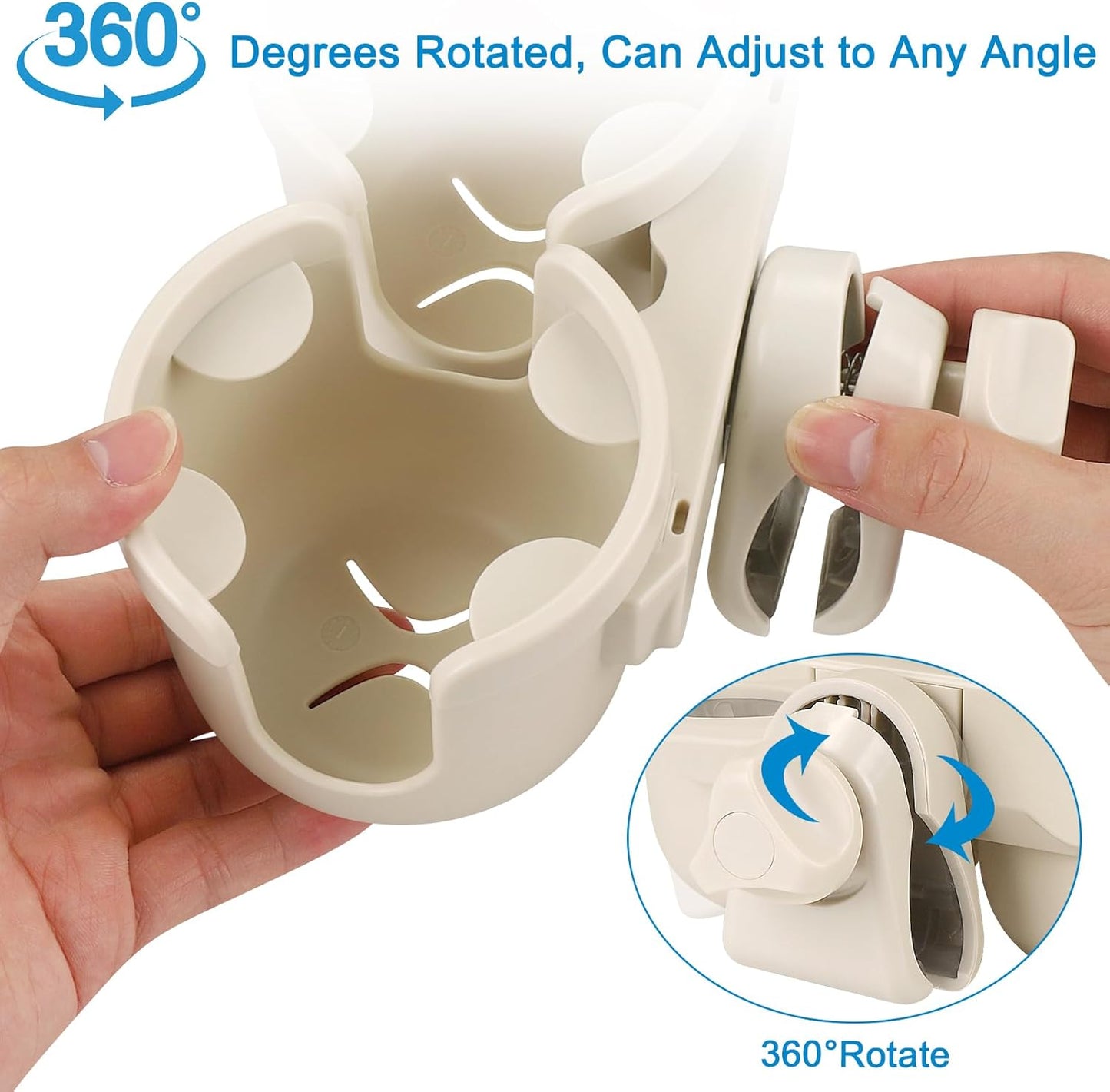 Accmor Stroller Cup Holder with Phone Holder, Bike Cup Holder, Universal Cup Holder for Uppababy Nuna Doona Strollers, 2-in-1 Cup Holder for Walker, Wheelchair, Scooter - Colors B