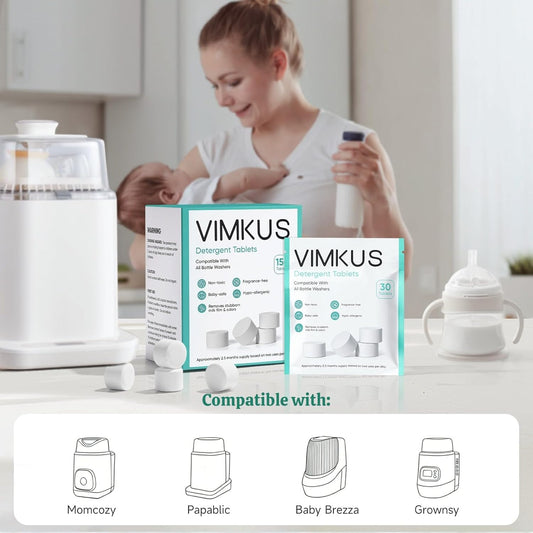 150Pcs Plant-Based Detergent Tablets for Bottle Washer – Baby-Safe, Residue-Free Cleaning for Baby Brezza,GROWNSY,Momcozy and Papablic Bottle Washer