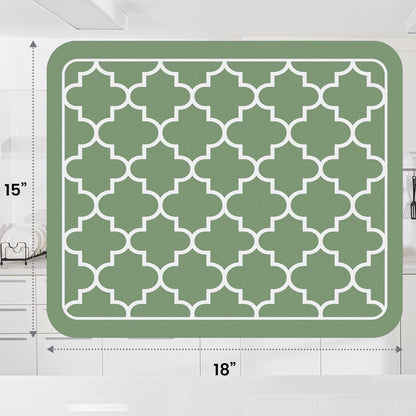 WISELIFE Dish Drying Mat Super Absorbent Drying Mat Large Dish Drying Mats for Kitchen Counter Easy Clean Dish Mat Kitchen Drying Mat15"x 18" Stylish Grey
