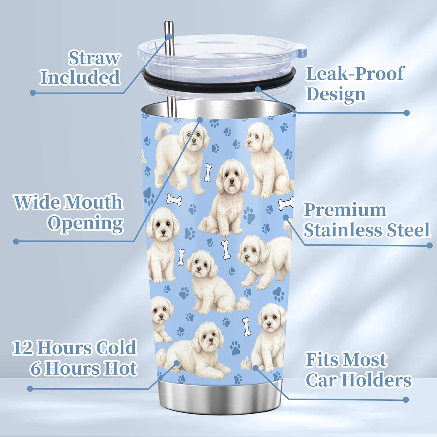 Beagle Gifts for Women Men, 40oz Stainless Steel Insulated Tumbler Travel Cup Mug, Funny and Unique Beagle Gifts for Dog Lover - Colors A