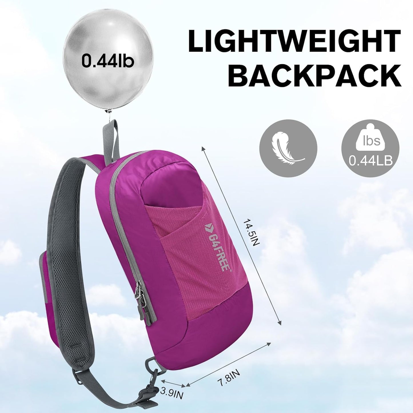 G4Free Sling Bag RFID Blocking Lightweight Crossbody Backpack Chest Shoulder Bag for Travel Sports Running