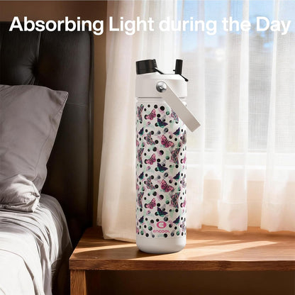 ENCOOL Insulated Water Bottle with Straw Stainless Steel Water Bottle, Leak-Proof, BPA-Free, Double Wall Vacuum Keeps Cold for 24 Hours for Sports, Travel, School (26 oz, Cotton Candy) - Colors C