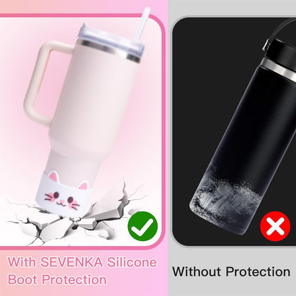 SEVENKA Silicone Boot for Stanley 40 30 oz Quencher Tumbler, IceFlow Water Bottle 30/20 oz, Cup Bottom Sleeve 3.1 inch Diameter