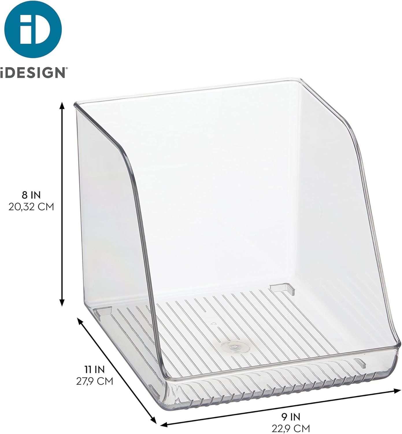 iDesign Water Bottle Organizer for Fridge or Pantry - Clear - Made in USA
