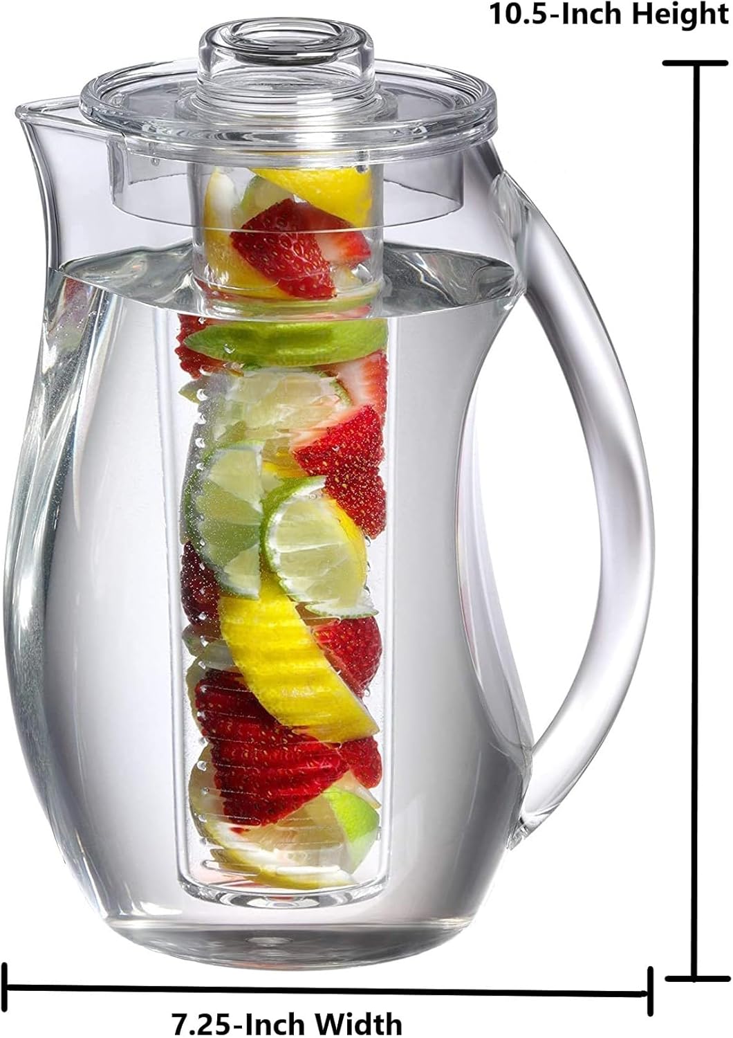 Prodyne Fruit Infusion Flavor Pitcher, Clear, 93 oz.