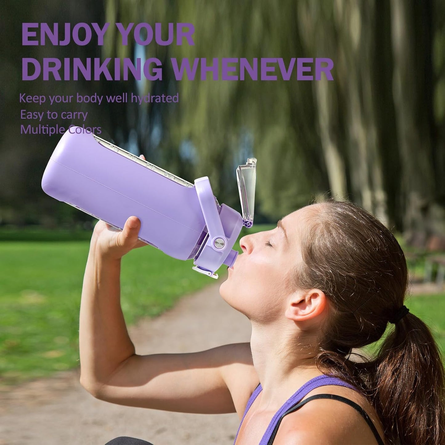 64oz Glass Water Bottles with Straw, Half Gallon Motivational Glass Bottle with Silicone Sleeve and Time Marker, 2L Leakproof Large Glass Water Jug for Gym Home Office,olive